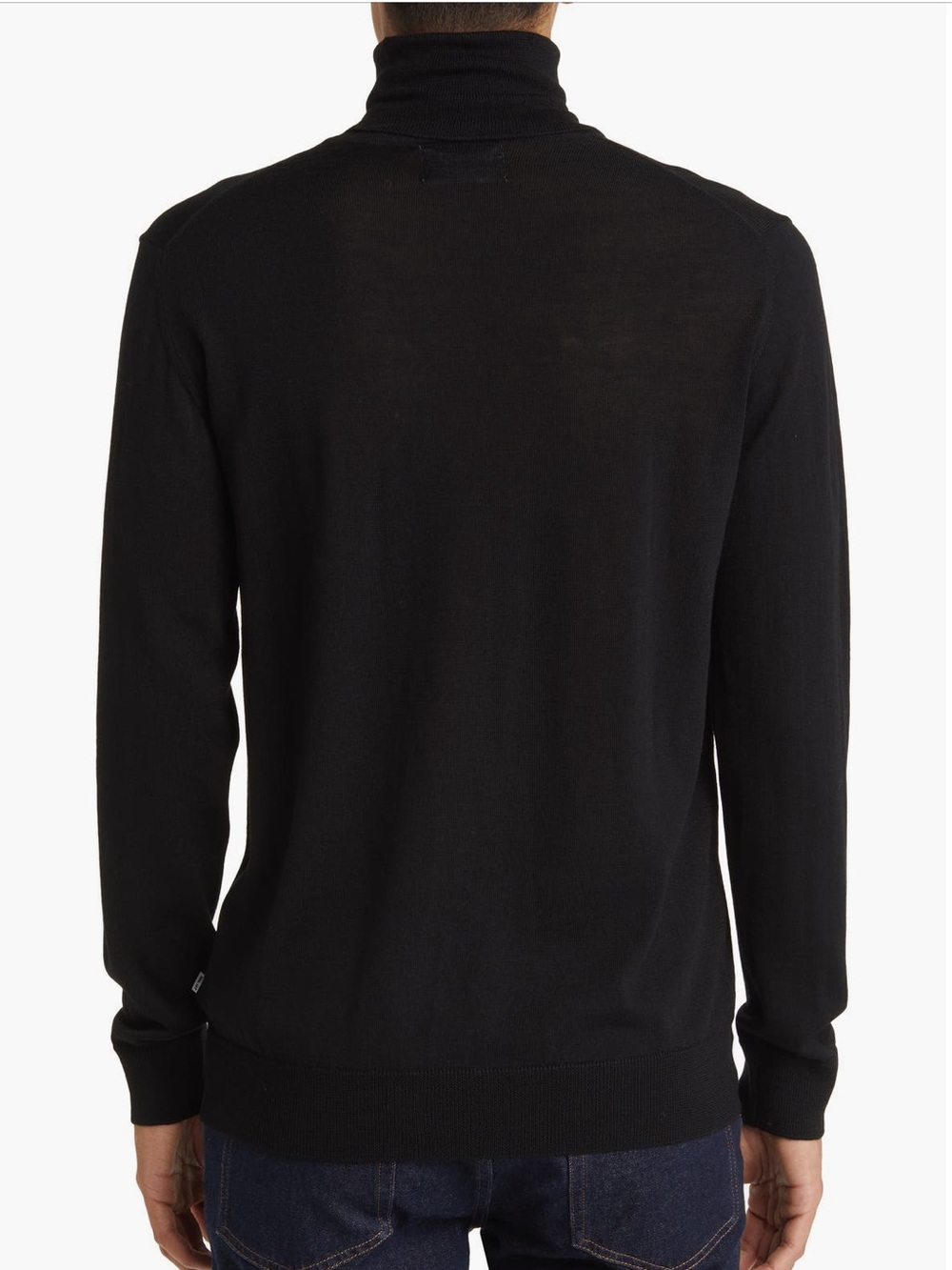 NN07 black turtleneck sweater Richard 6630 100% extra fine merino wool top - Picture 2 of 11